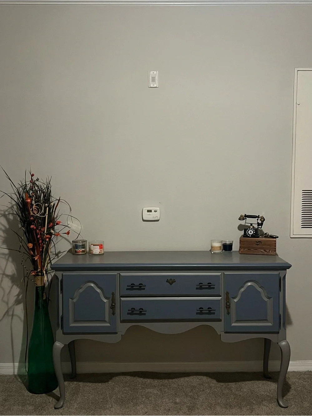 Blue & Gray Vintage-Style Sideboard Console Table